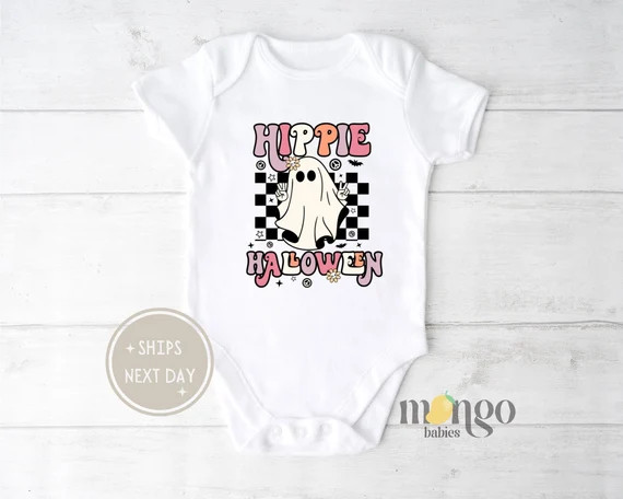 Hippie Halloween Onesie®  Retro Halloween Bodysuit  Pumpkin - Etsy | Etsy (US)