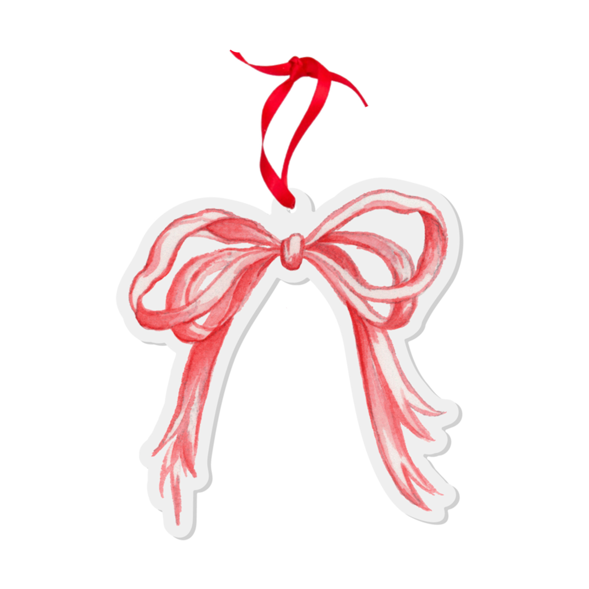 Barely Blemished Red Grandmillennial Bow Watercolor Ornament — Simply Jessica Marie | Simply Jessica Marie