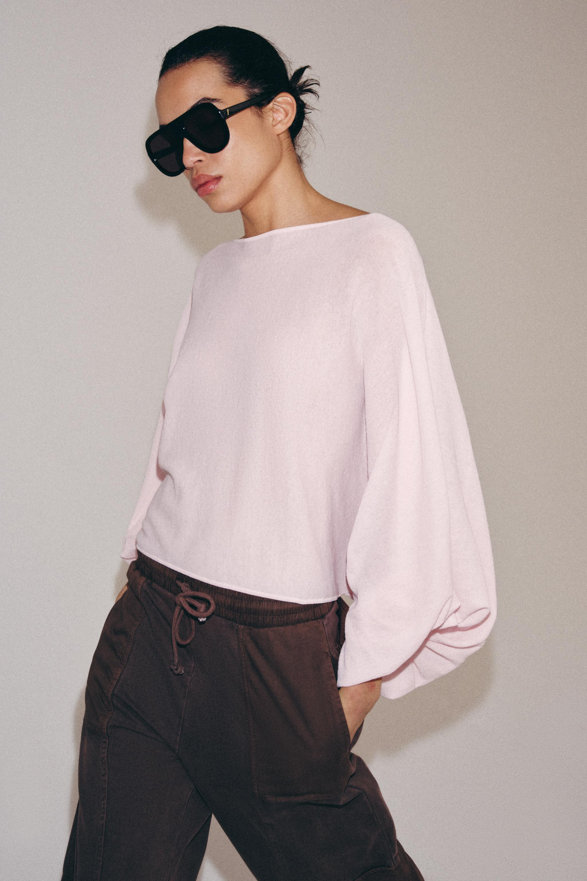 KNIT TOP WITH VOLUME SLEEVES | Zara US