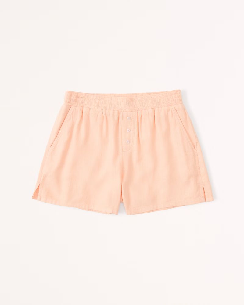 Linen-Blend Sleep Shorts | Abercrombie & Fitch (US)