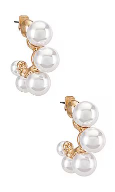 Ettika Large Pearl Mini Hoops in Gold from Revolve.com | Revolve Clothing (Global)