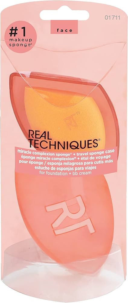 Real Techniques Miracle Complexion Beauty Sponge Makeup Blender with Case, Perfect For Travel, Be... | Amazon (US)