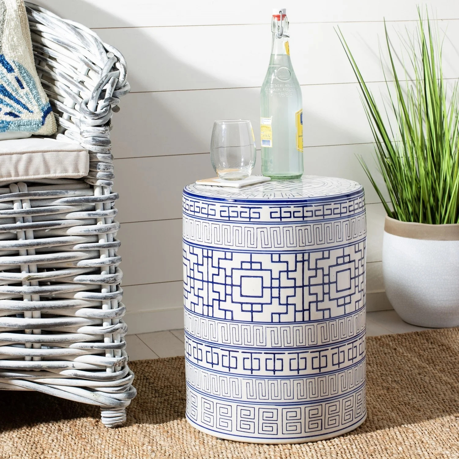 Parri Garden Stool Blue / White | Walmart (US)