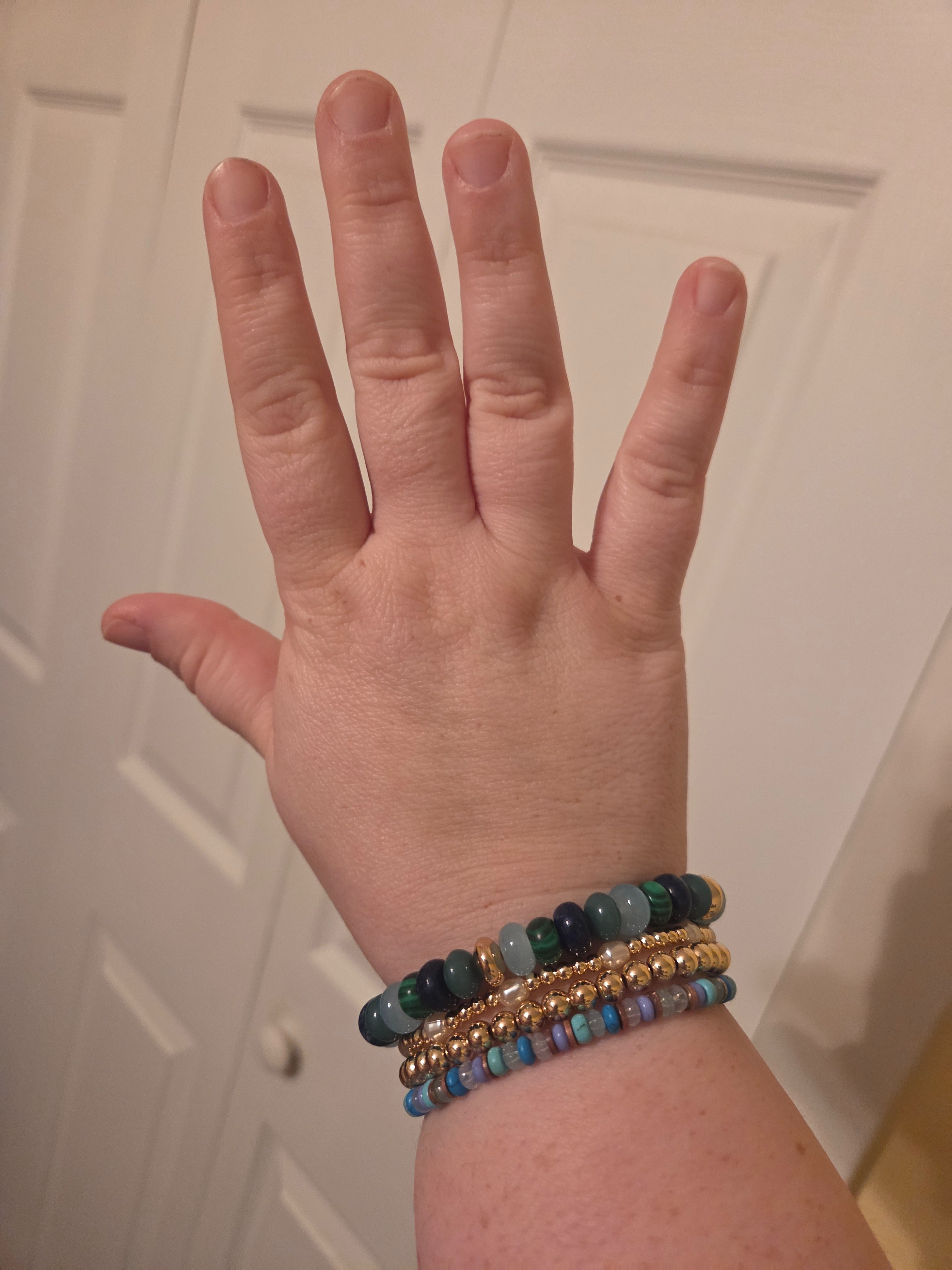 Baublebar $10 stacking bracelets on sale through December 2nd. I am wearing:Marjorie Stretch Bracelet in Blue/GreenAlternating Pearl PisaThese make great Christmas gifts! 

#LTKGiftGuide #LTKHoliday #LTKCyberWeek