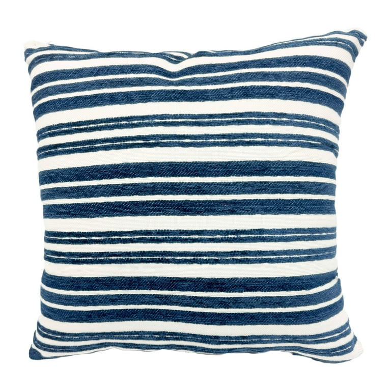 Mainstays 18" x 18" Woven Stripe Decorative Pillow, Blue | Walmart (US)