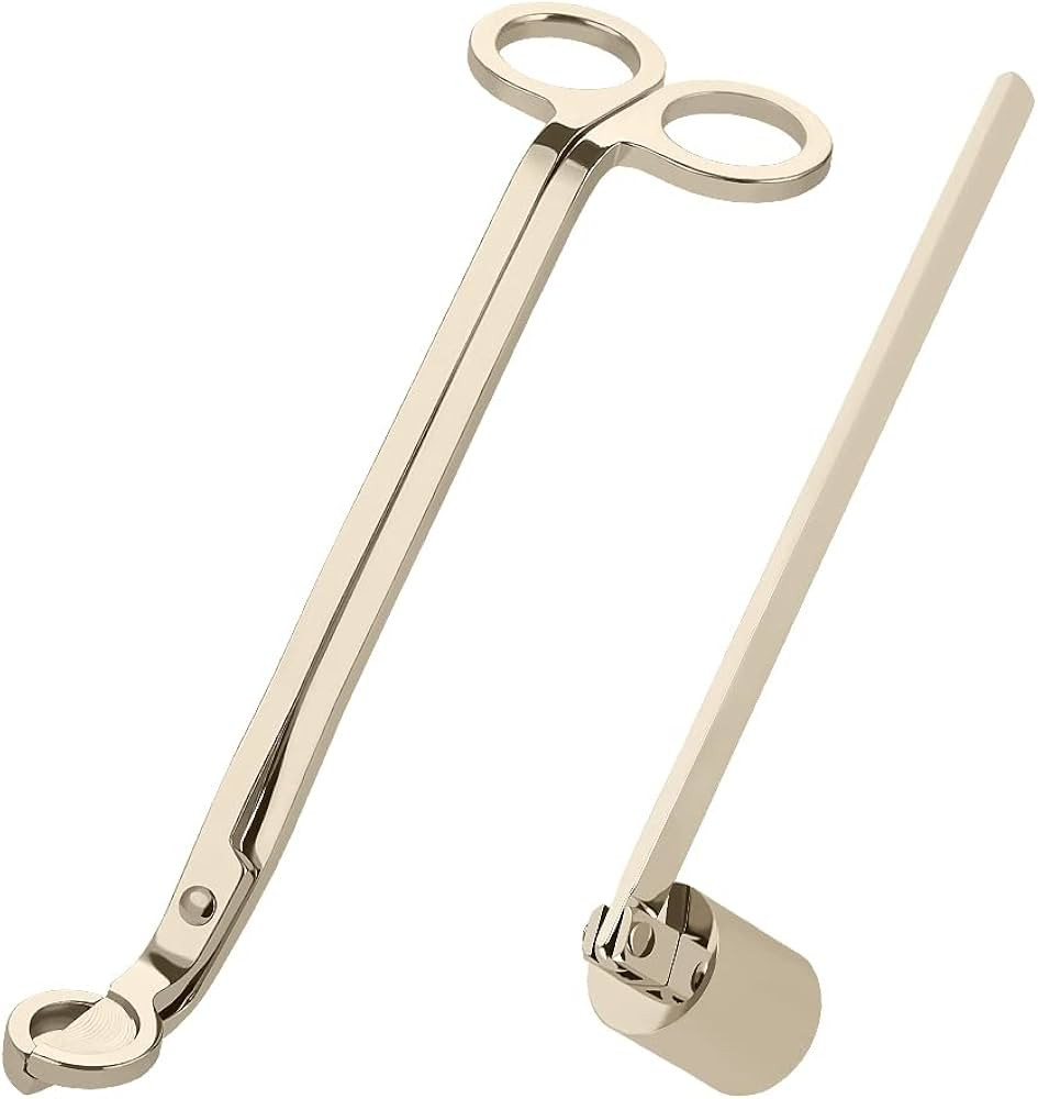 Gold Candle Snuffer and Wick Trimmer, Stainless Steel Polished Candle Accessory Set with Long Han... | Amazon (US)
