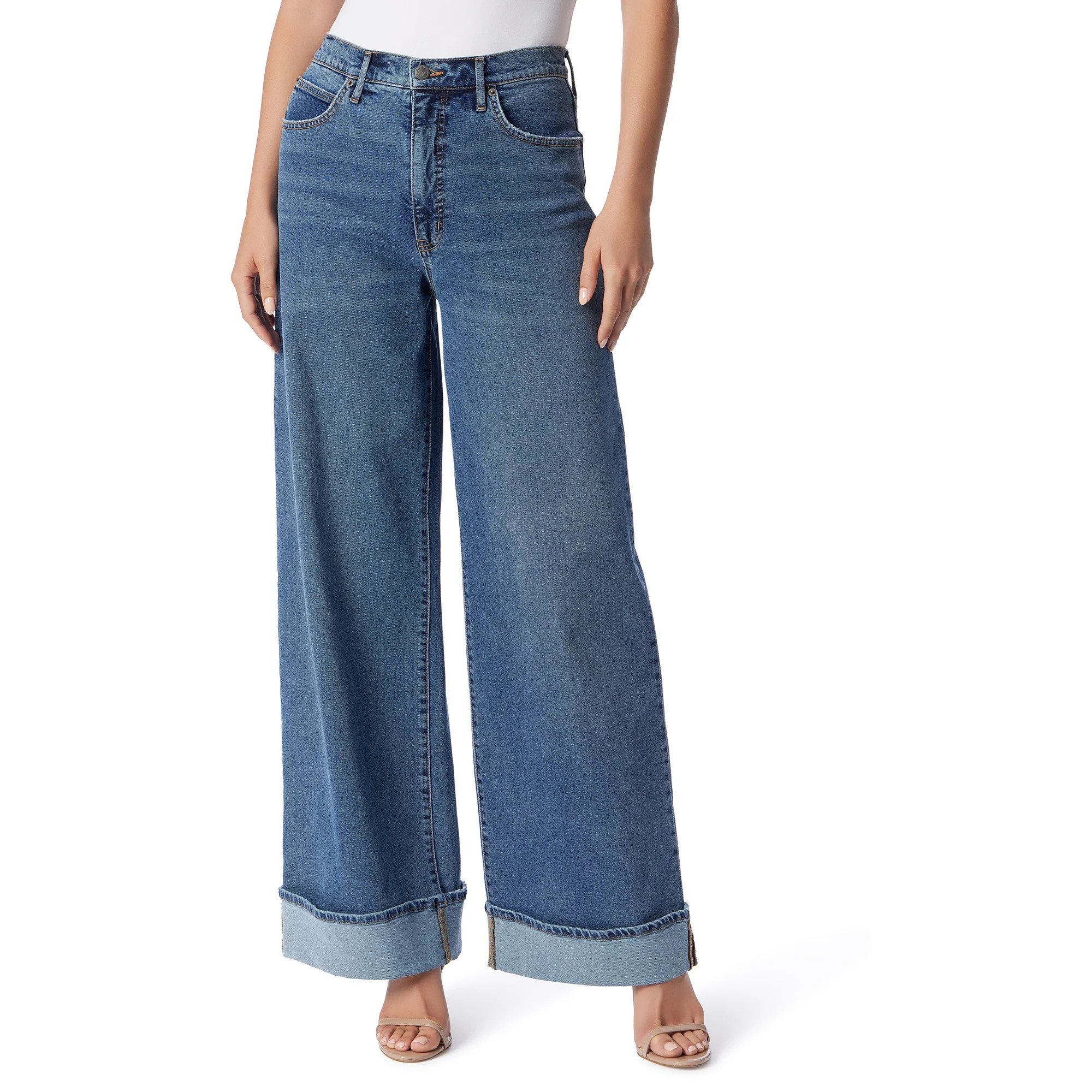Jessica Simpson Women's Freesia Wide Leg With Cuff Jeans, Sizes 2-24W | Walmart (US)