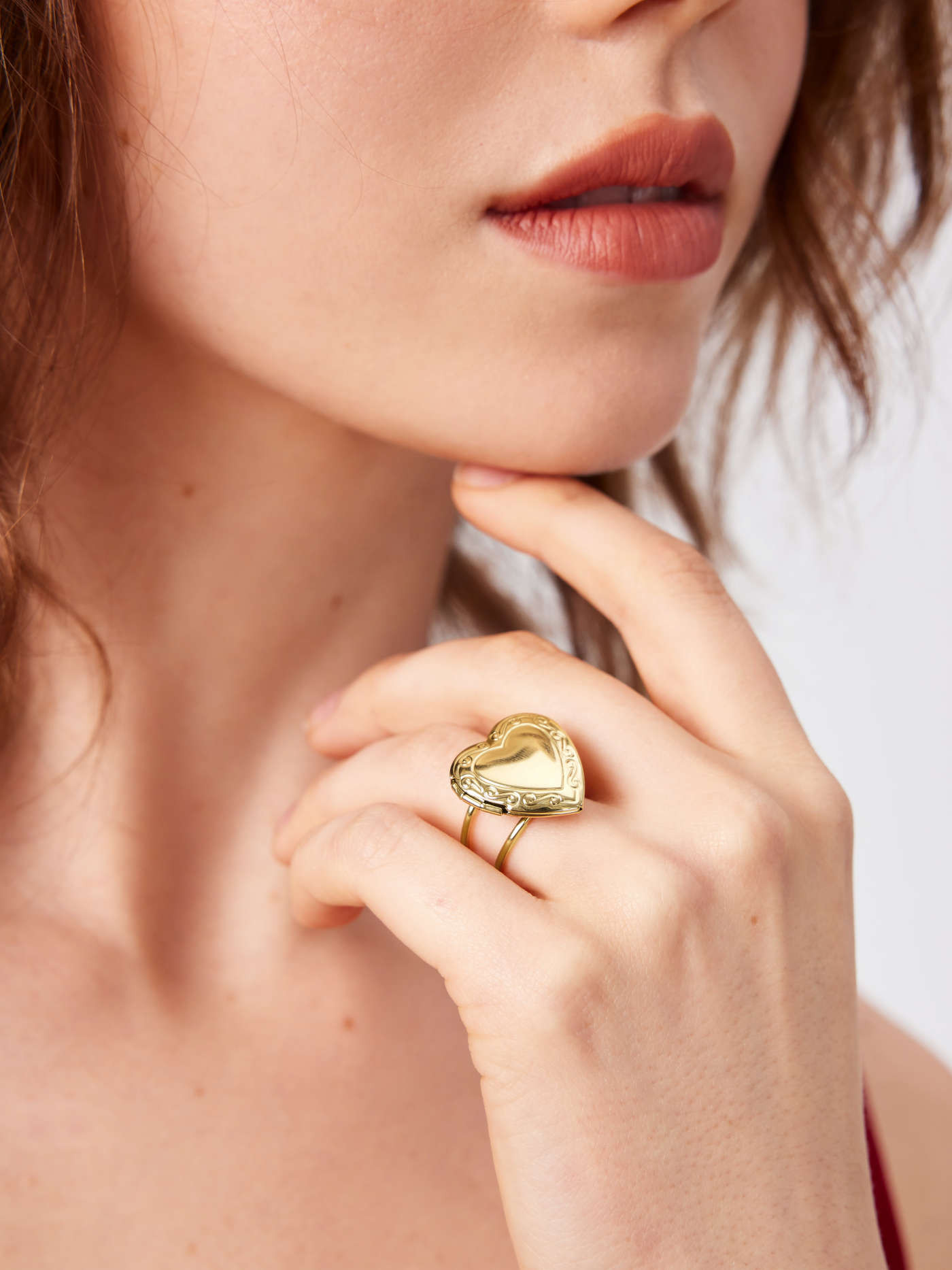 HEART 18K GOLD PLATED STAINLESS STEEL OPEN RING | Cider