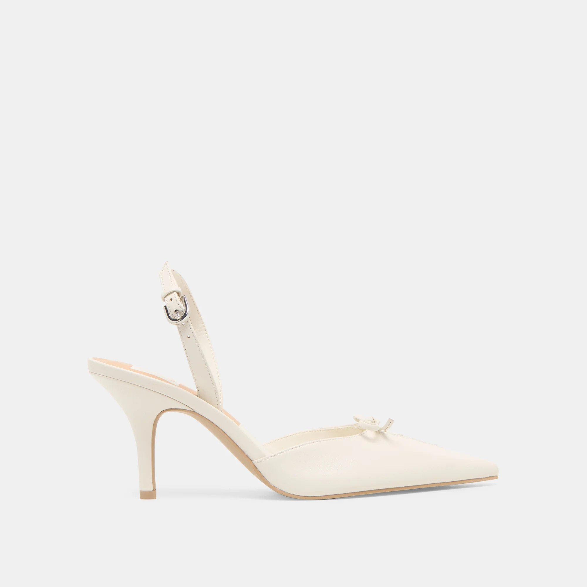 Hamya Heels White Leather | DolceVita.com