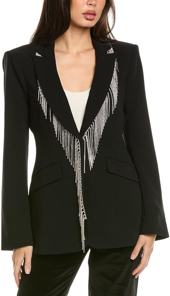 Cinq à Sept Womens Rhinestone Fringe Emb Cheyenne Blazer | Amazon (US)