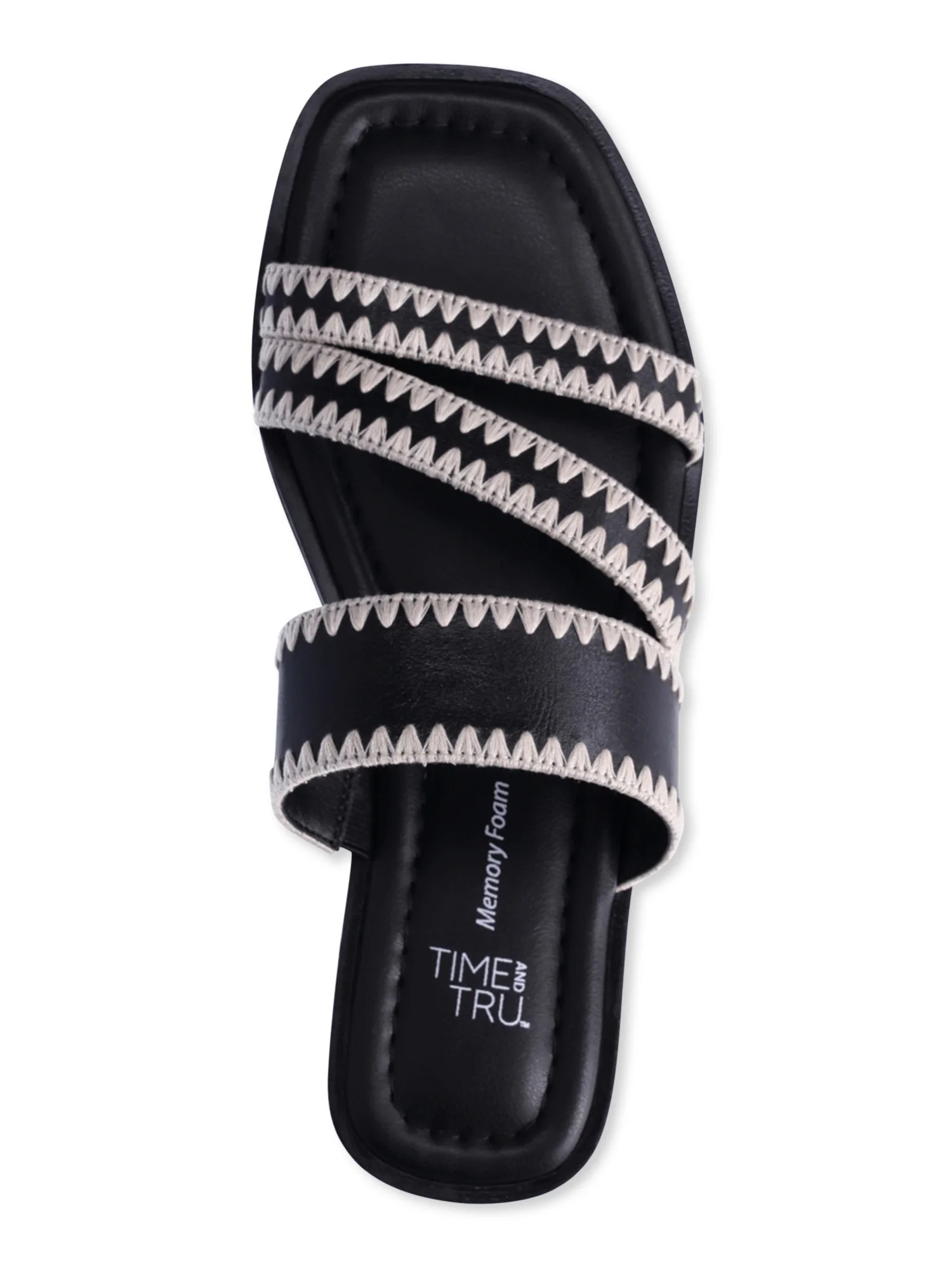 Time and Tru Women's Strappy Embroidered Sandals | Walmart (US)
