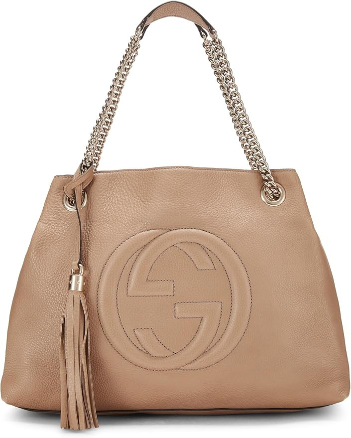Amazon.com: Gucci, Pre-Loved Beige Leather Soho Chain Tote, Beige : Luxury Stores | Amazon (US)