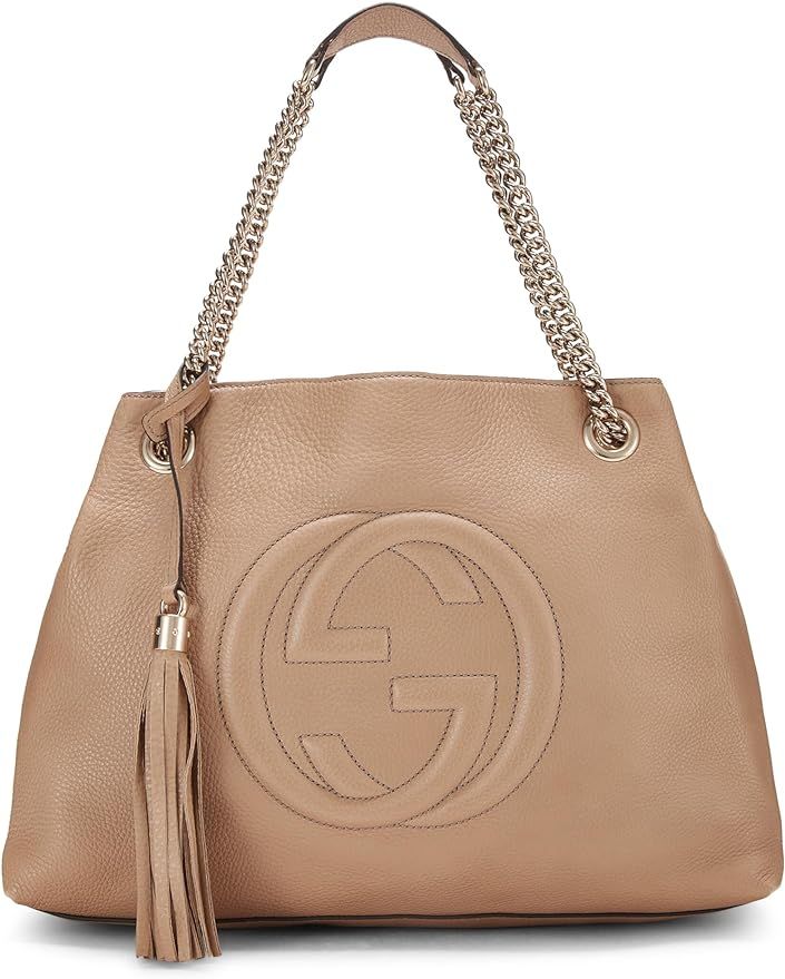 Amazon.com: Gucci, Pre-Loved Beige Leather Soho Chain Tote, Beige : Luxury Stores | Amazon (US)