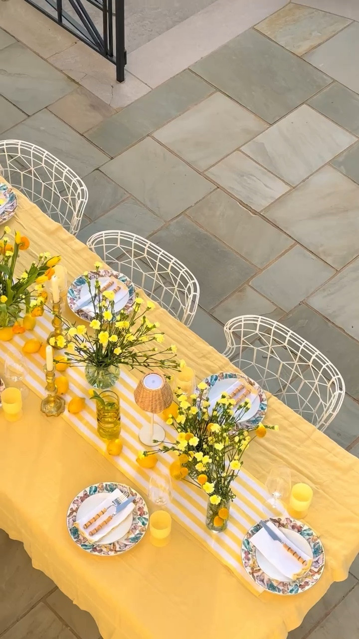 The most STUNNING table scape for spring! Loving all the yellow vibes! Spring home decor, table scape, hosting.

#LTKStyleTip #LTKParties #LTKWatchNow