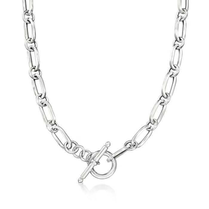 Italian Sterling Silver Paper Clip Link Toggle Necklace | Ross-Simons