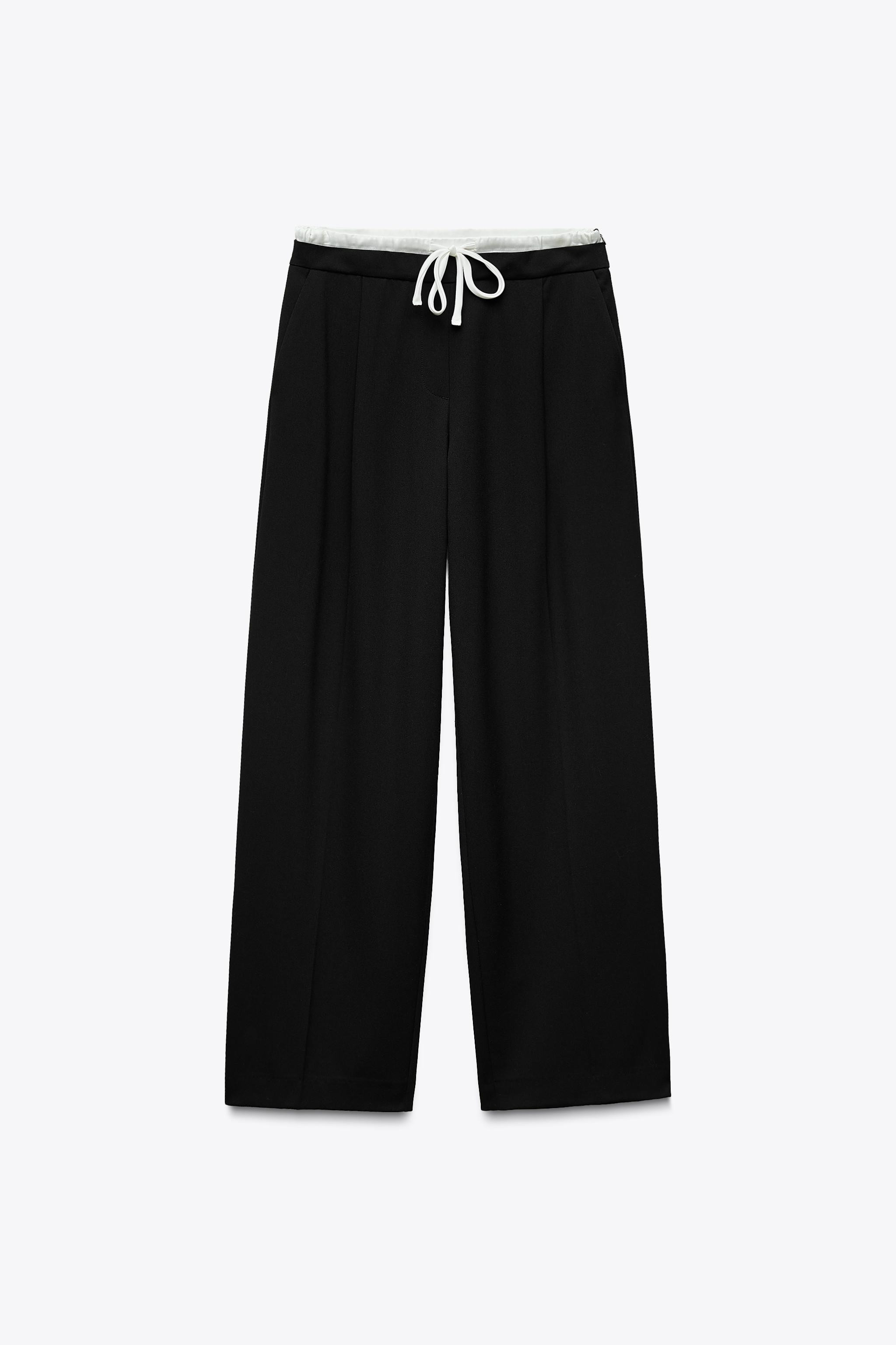 DOUBLE WAIST WIDE LEG PANTS | Zara US