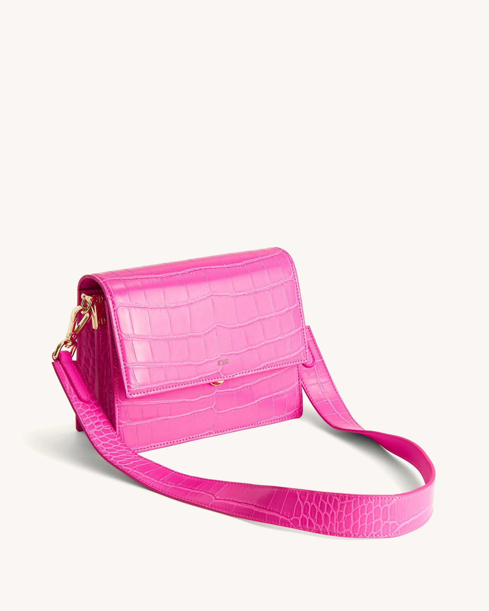 Mini Flap Crossbody - Hot Pink Croc | JW PEI US
