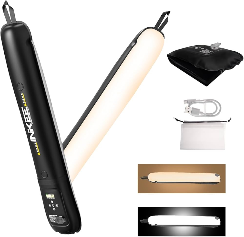 INKEE GC12 BI-Color Handheld LED Tube Light Video Light Wand,12W 2700K-6500K Inflatable Ball Port... | Amazon (US)