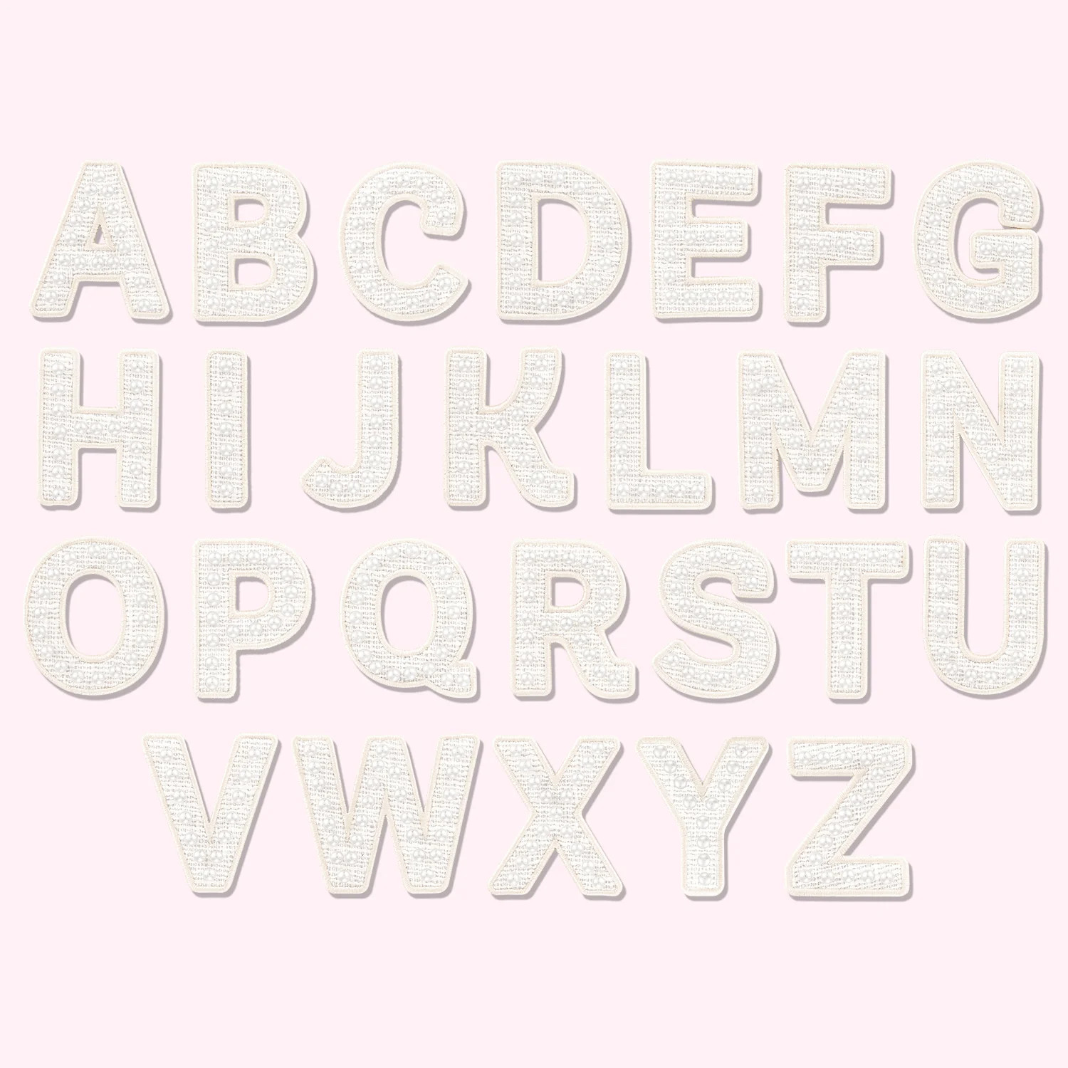 White Pearl Letter Patch | Embroidered Sticker Patches - Stoney Clover Lane | Stoney Clover Lane