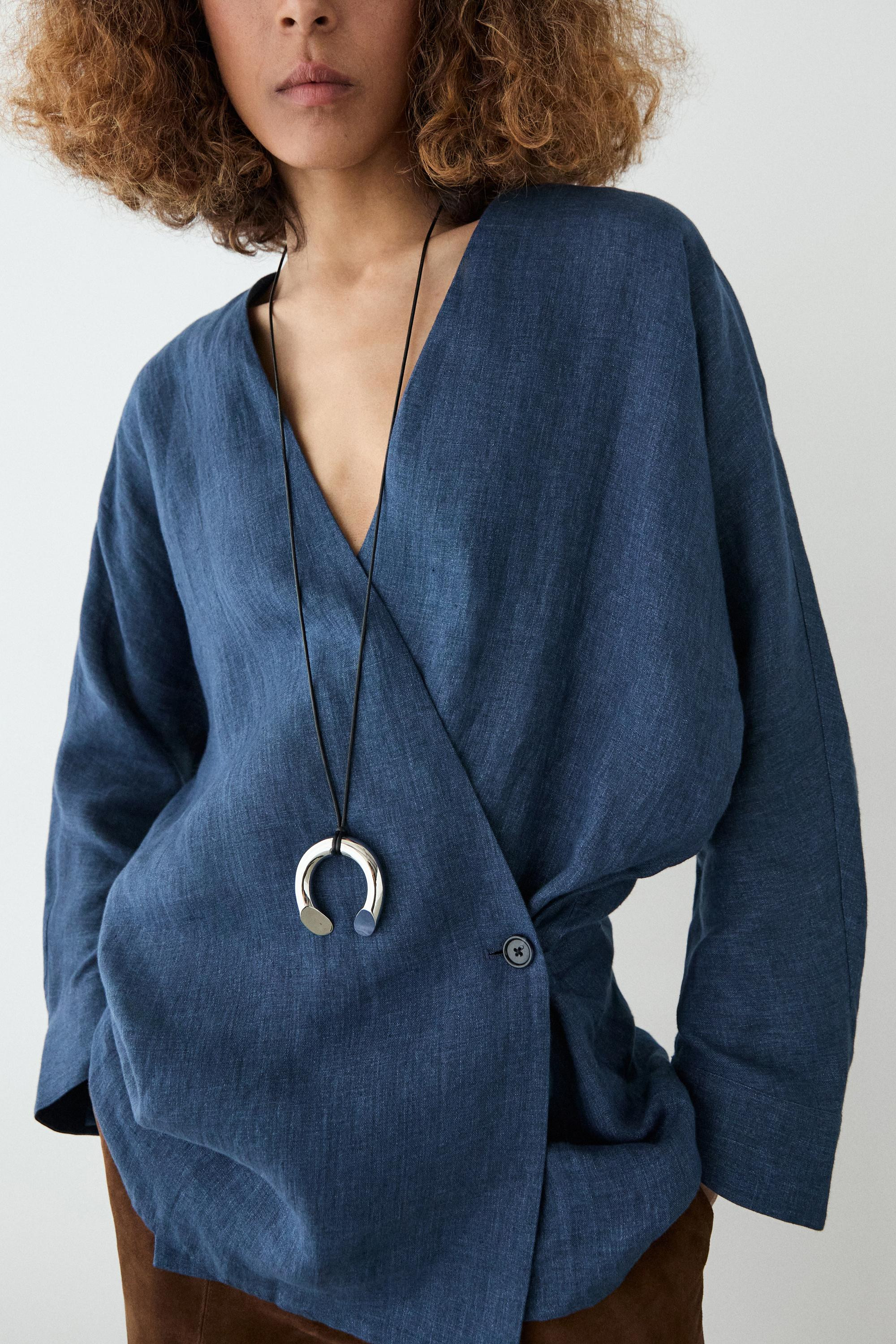 Kimono in Denim-Optik Total Look Leinen | Massimo Dutti DE