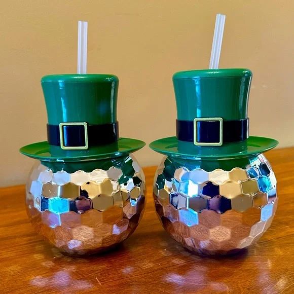 Target Bullseye St. Patrick’s Day Disco Ball Tumbler Cups w/Leprechaun Hats | Poshmark