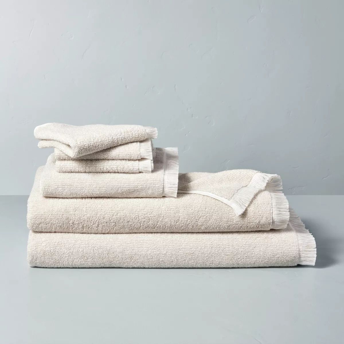 Microstripe Terry Cotton Hand Towel Taupe - Hearth & Hand™ with Magnolia | Target