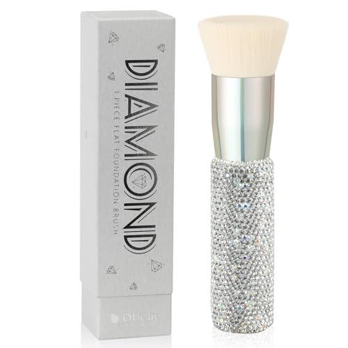 DUcare Rhinestone Foundation brush Diamond Bling Makeup Tanning Brush Flat Top Kabuki Brush, Synthetic Professional Liquid Blending Mineral Powder Makeup Tools | Amazon (US)