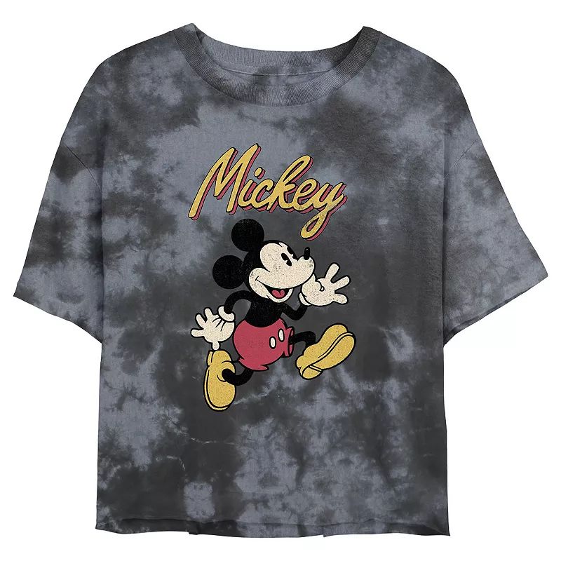 Juniors' Disney Mickey Mouse & Friends Mickey Classic Run Portrait Wash Crop Tee, Women's, Size: XXL | Kohl's