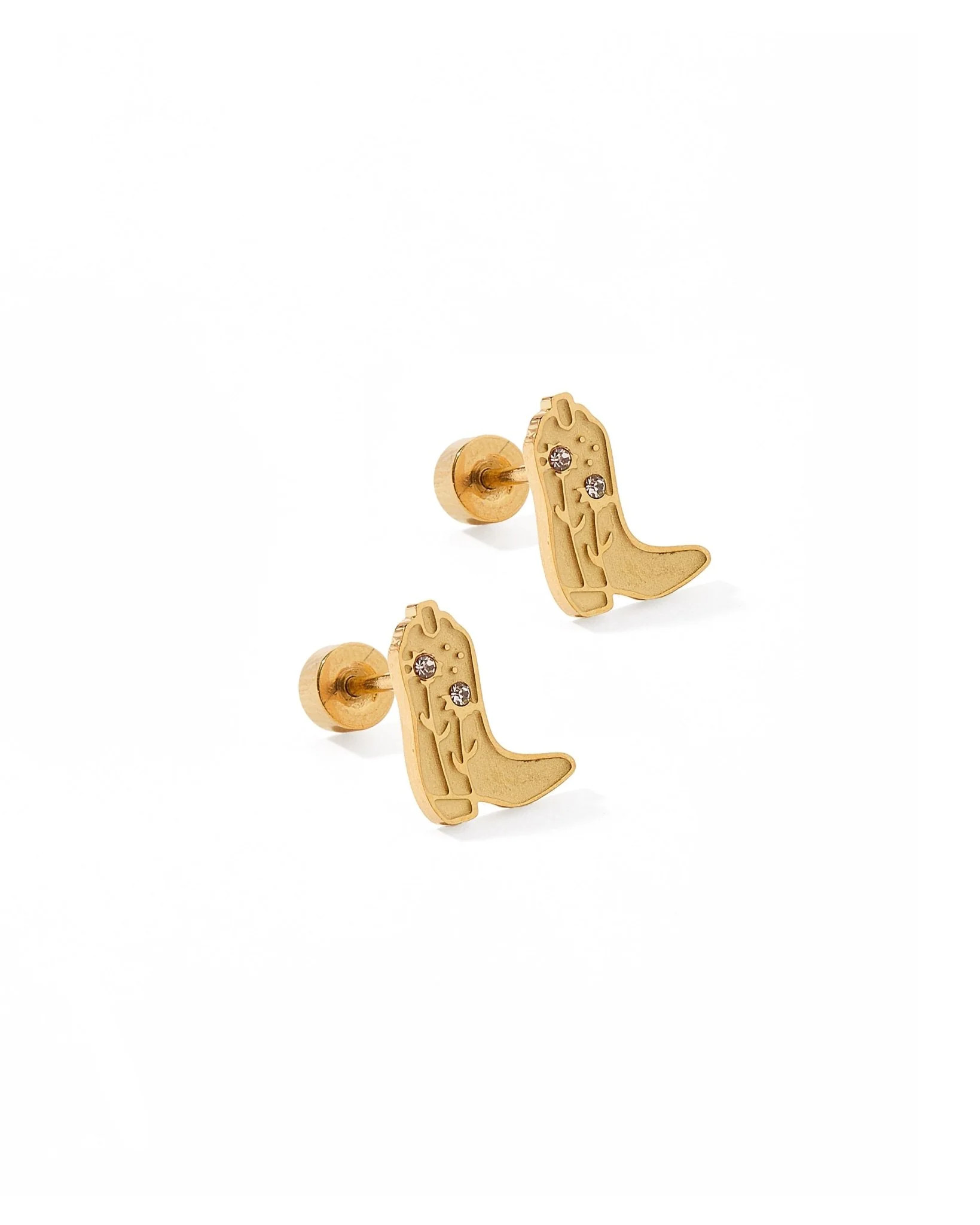 Screwback Stud Earrings - Daisy Cowgirl Boot | LINNY CO LLC