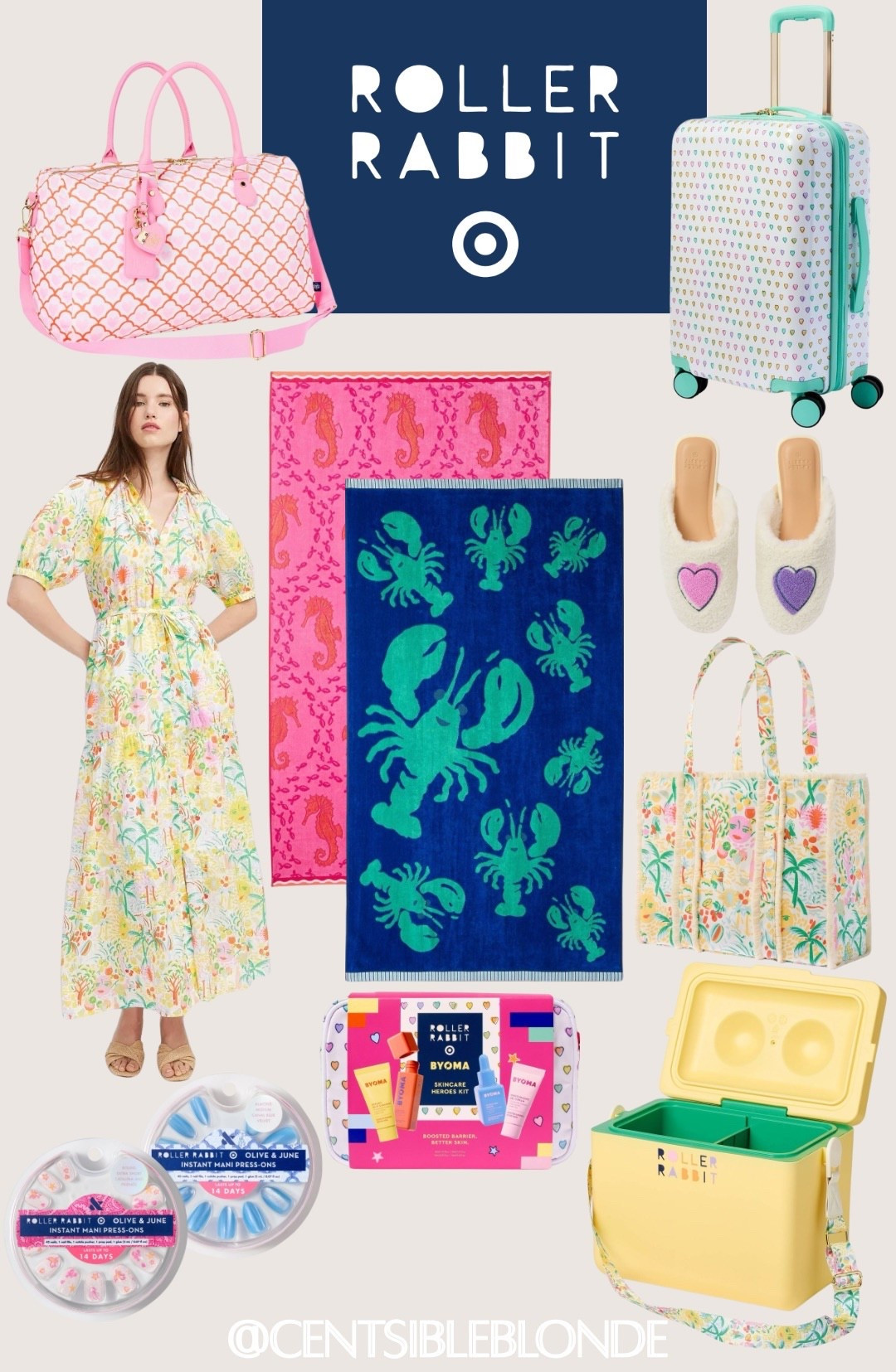 Roller rabbit x @Target 
Vacation, beach towel, resortwear, swimwear, press on nails, travel, luggage, weekender bag, duffel bag, travel bag, weekend bag, roadtrip, beach trip, cooler, pool, maxi dress, yellow dress, slippers, olive & June, Byoma, limited time collection, target style, spring style, spring break

#LTKSeasonal #LTKSwim #LTKTravel