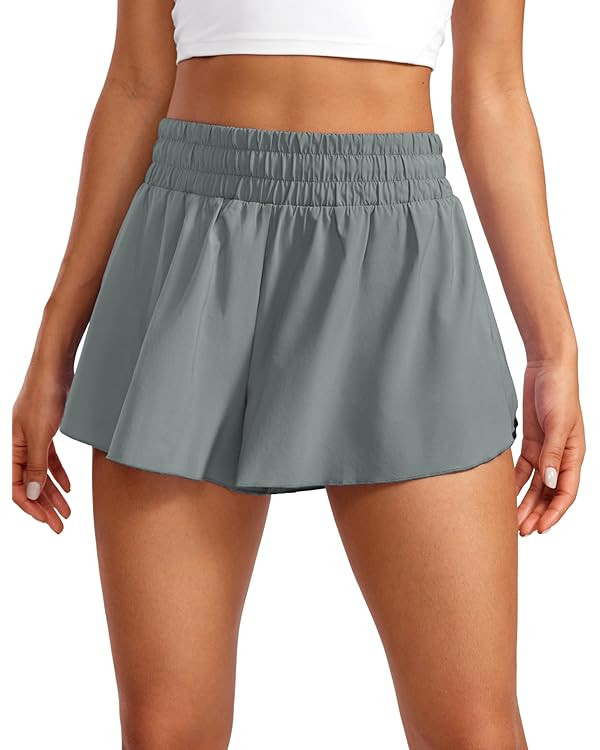 CRZ YOGA 2 in 1 Flowy Running Shorts for Women High Waisted Quick Dry for Athletic Gym Lounge Wor... | Amazon (US)