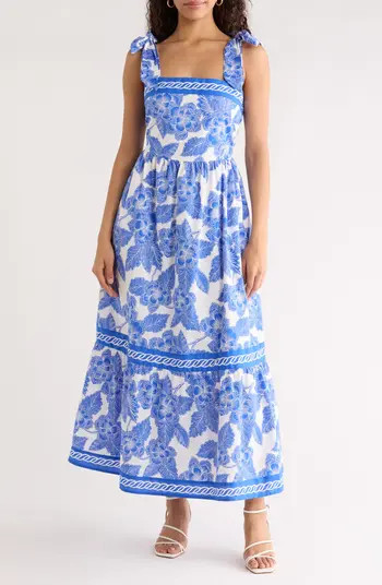 Rency Floral Tiered Cotton Maxi Sundress | Nordstrom