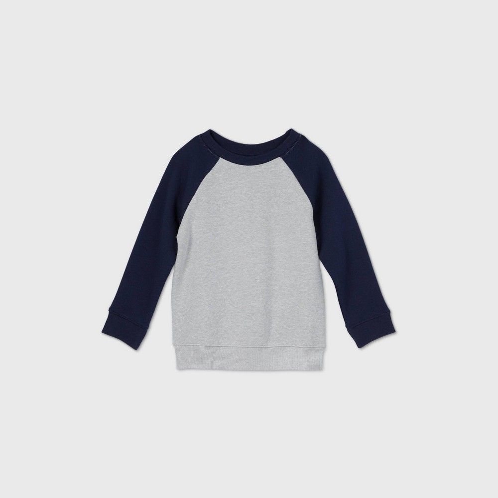 Toddler Boys' Fleece Crew Neck Sweatshirt - Cat & Jack™ Blue/Gray | Target