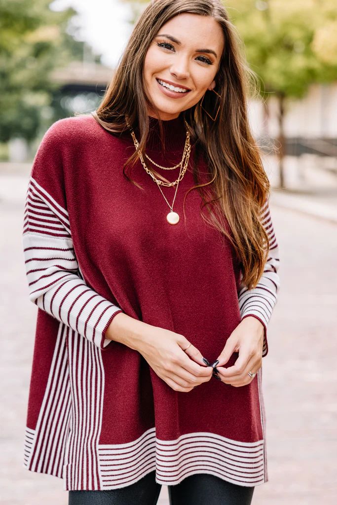 All In Burgundy Red Striped Tunic | The Mint Julep Boutique