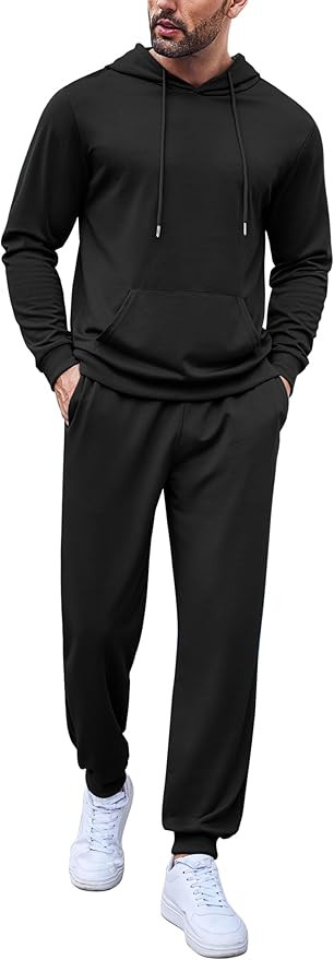 COOFANDY Sweatsuits for Men 2 Piece Tracksuit Casual Athletic Jogging Suit Hooded Set | Amazon (US)