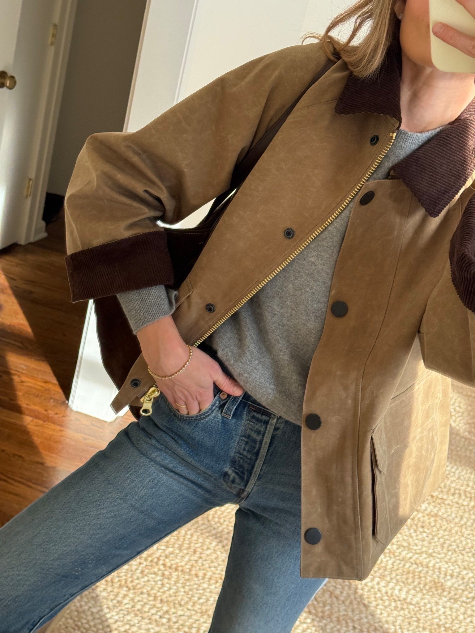 Sizing notes: jeans: 25x30 (true size but they are rigid so if between size up 1); sweater: small (my true size); Tee: small (my true size); shoes: 38 (these run small. Definitely size up 1 and consider 1.5 if you have wider feet); jacket: XS (I typically take an XS in jackets which is 1 size down from everything else I wear) 

#LTKmomlife #LTKootd #LTKdayinmylife