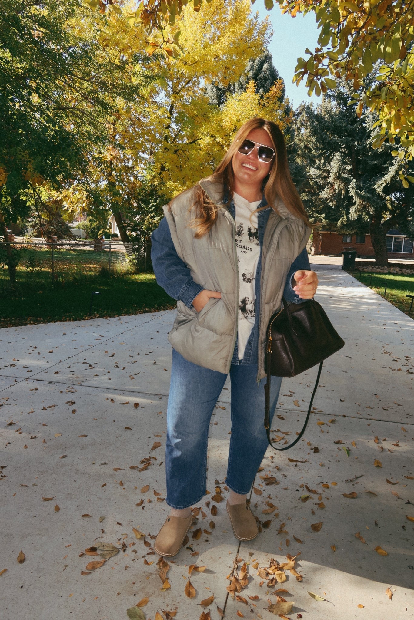 My favorite vest for fall and winter!! I do the xl. This graphic tee is so cozy! + my new Birkenstocks are 10/10. Like a hug for my foot! 

#LTKMidsize #LTKSeasonal #LTKFindsUnder100