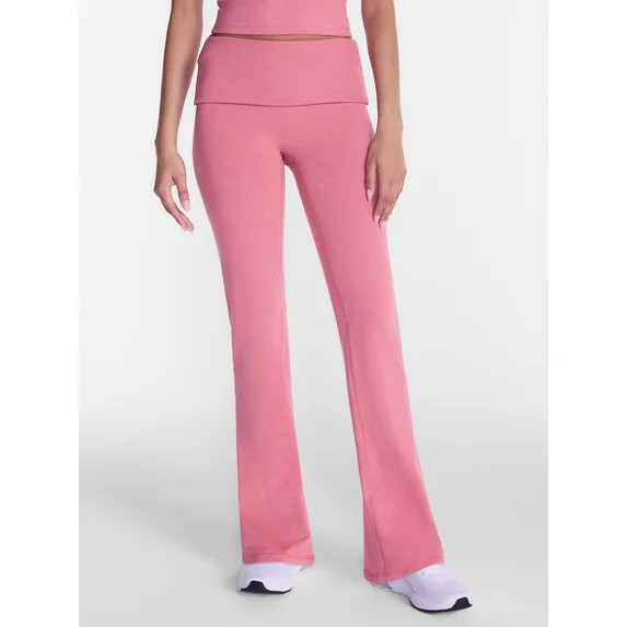 Athletic Works Women's ButterCore Flare Leggings with Fold Over Waist, 31" Inseam, Sizes XS-XXL | Walmart (US)
