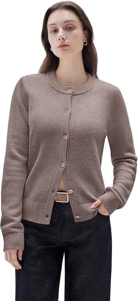 SUUKSESS Women Chunky Cashmere Cardigan Sweaters Trendy Fall Fashion Button Up Long Sleeve Knit O... | Amazon (US)