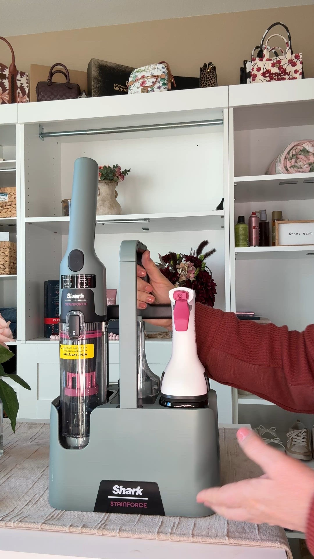 The shark stain master makes quick work of carpet spills and stains 