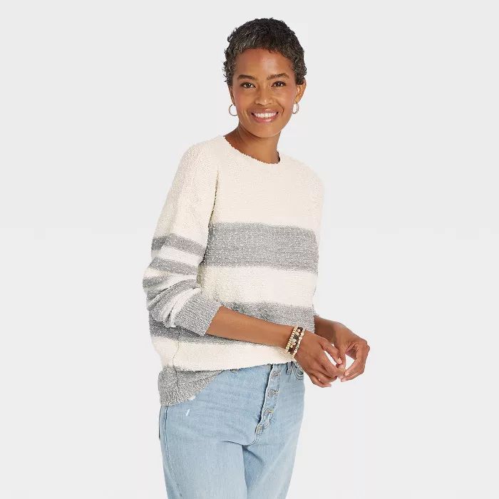 Women's Striped Long Sleeve Pullover Sweater - Knox Rose™ | Target