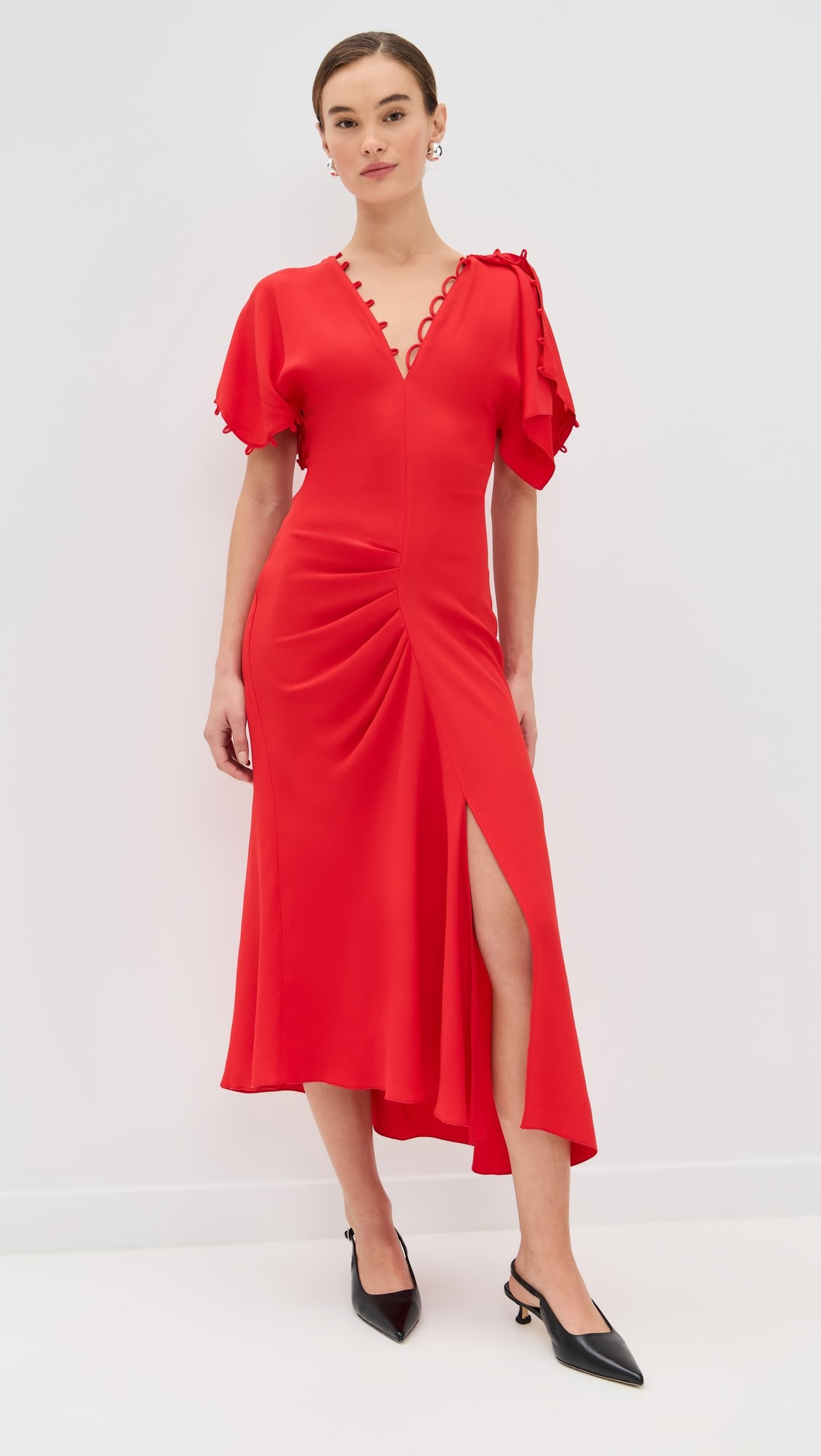 Short Sleeve Rouleaux Detail Dress | Shopbop