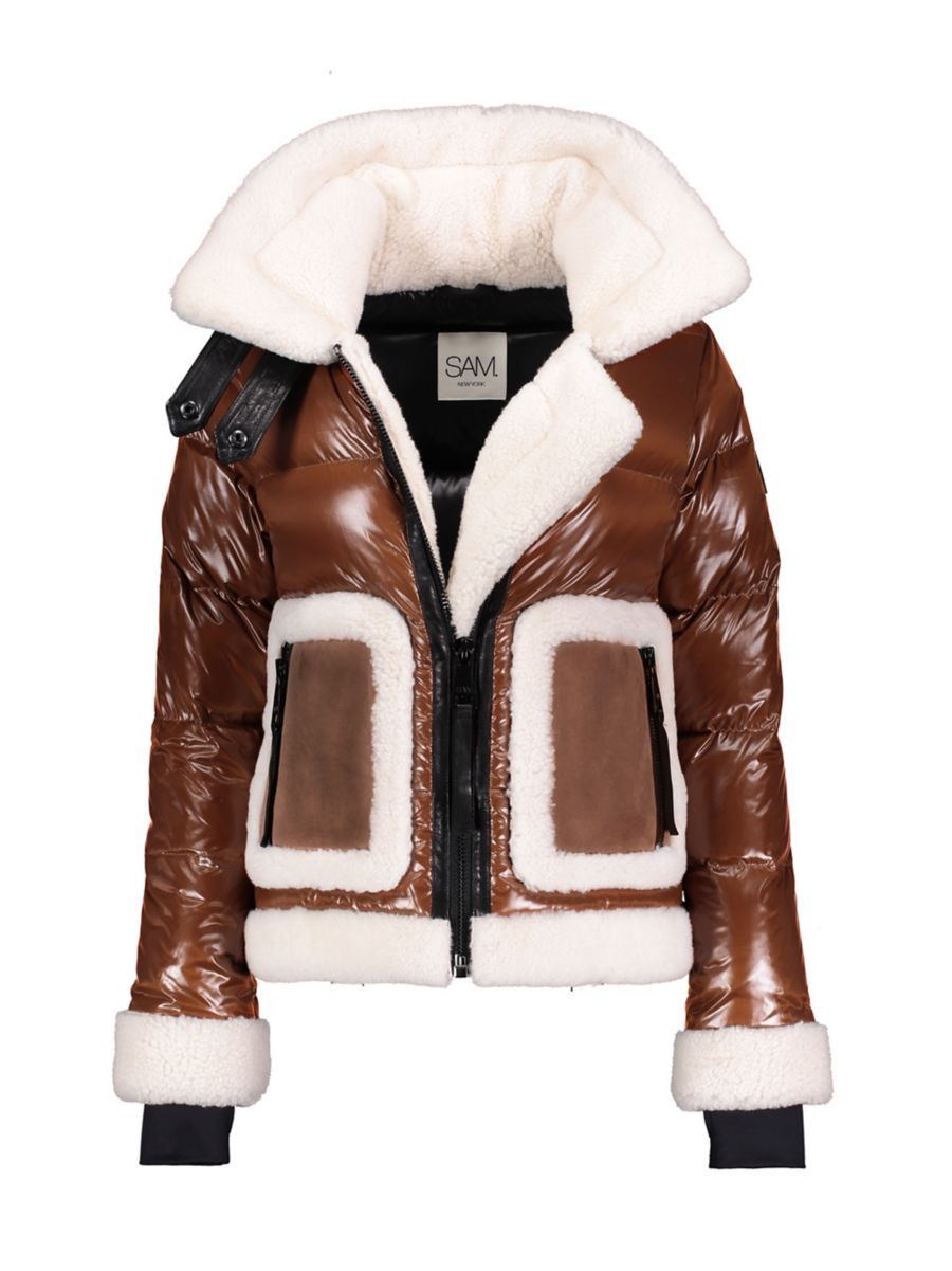 Veronica Shearling-Trim Down Jacket | Saks Fifth Avenue