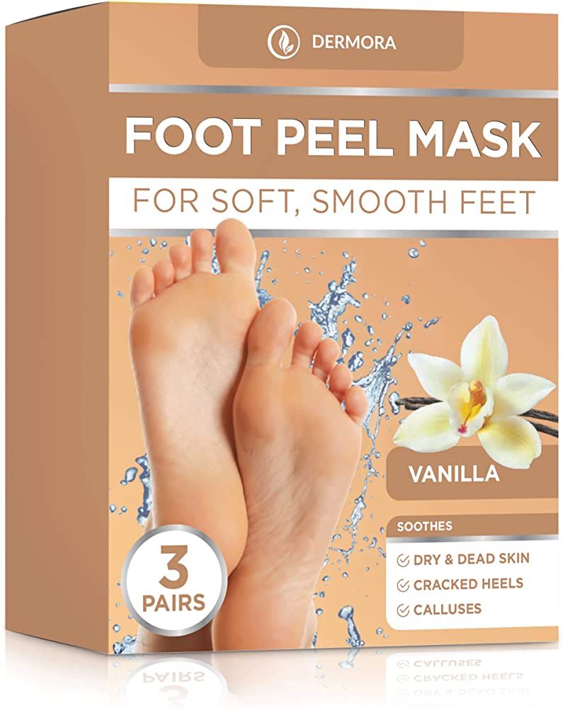 DERMORA Foot Peel Mask - 2 Pack of Regular Skin Exfoliating Foot Masks for Dry, Cracked Feet, Cal... | Amazon (US)