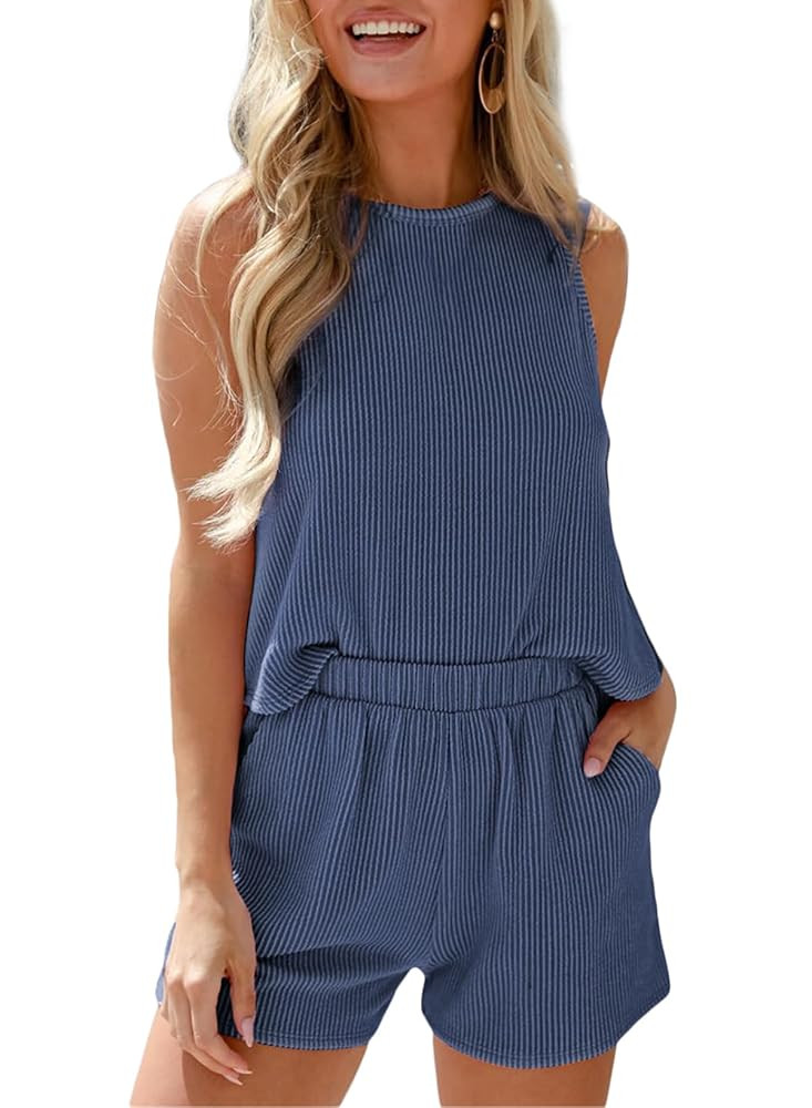 SHEWIN Women's Summer 2 Piece Outfits Shorts Sets Matching Set Loungewear 2025 | Amazon (US)