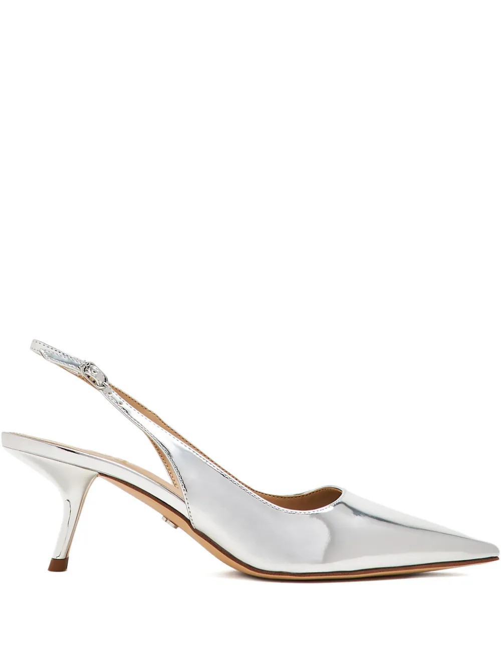 Sam Edelman 70mm Bianka metallic slingback pumps - Silver | Farfetch Global