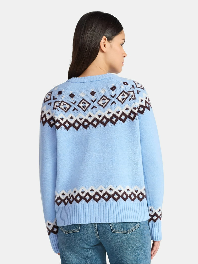 Time and Tru Women's FairIsle Cardigan, Size XS-XXXL | Walmart (US)