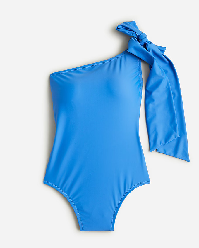 Bow one-shoulder one-piece | J. Crew US