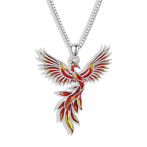 HUKKUN Phoenix Necklace Sterling Silver Rising Phoenix Necklace for Women Phoenix Jewelry for Women Mother | Amazon (US)