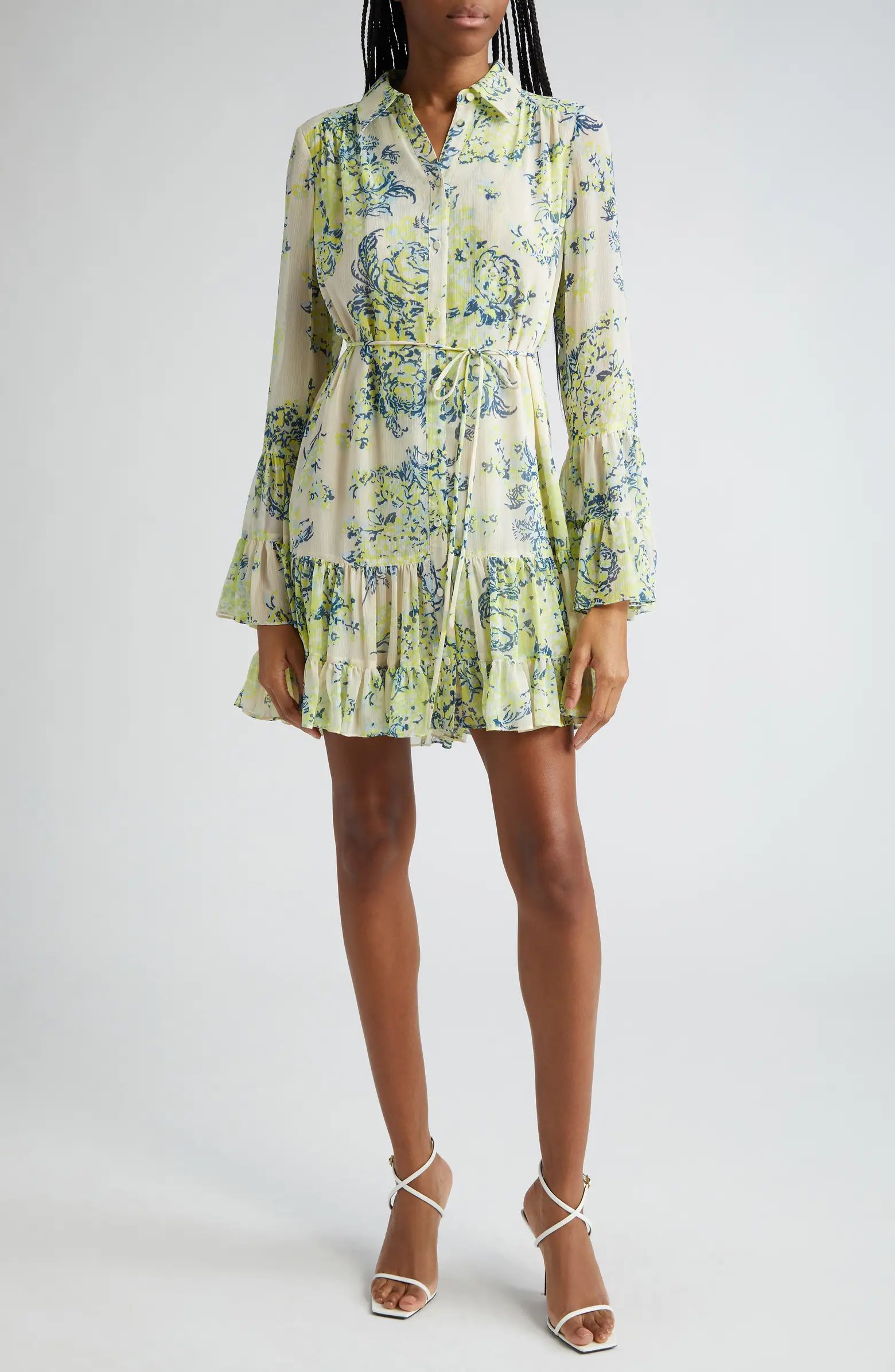Lyra Floral Long Sleeve Ruffle Detail Dress | Nordstrom